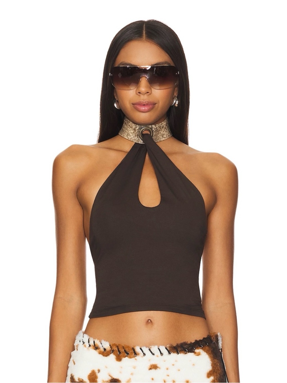 Jaded London snake skin halter top